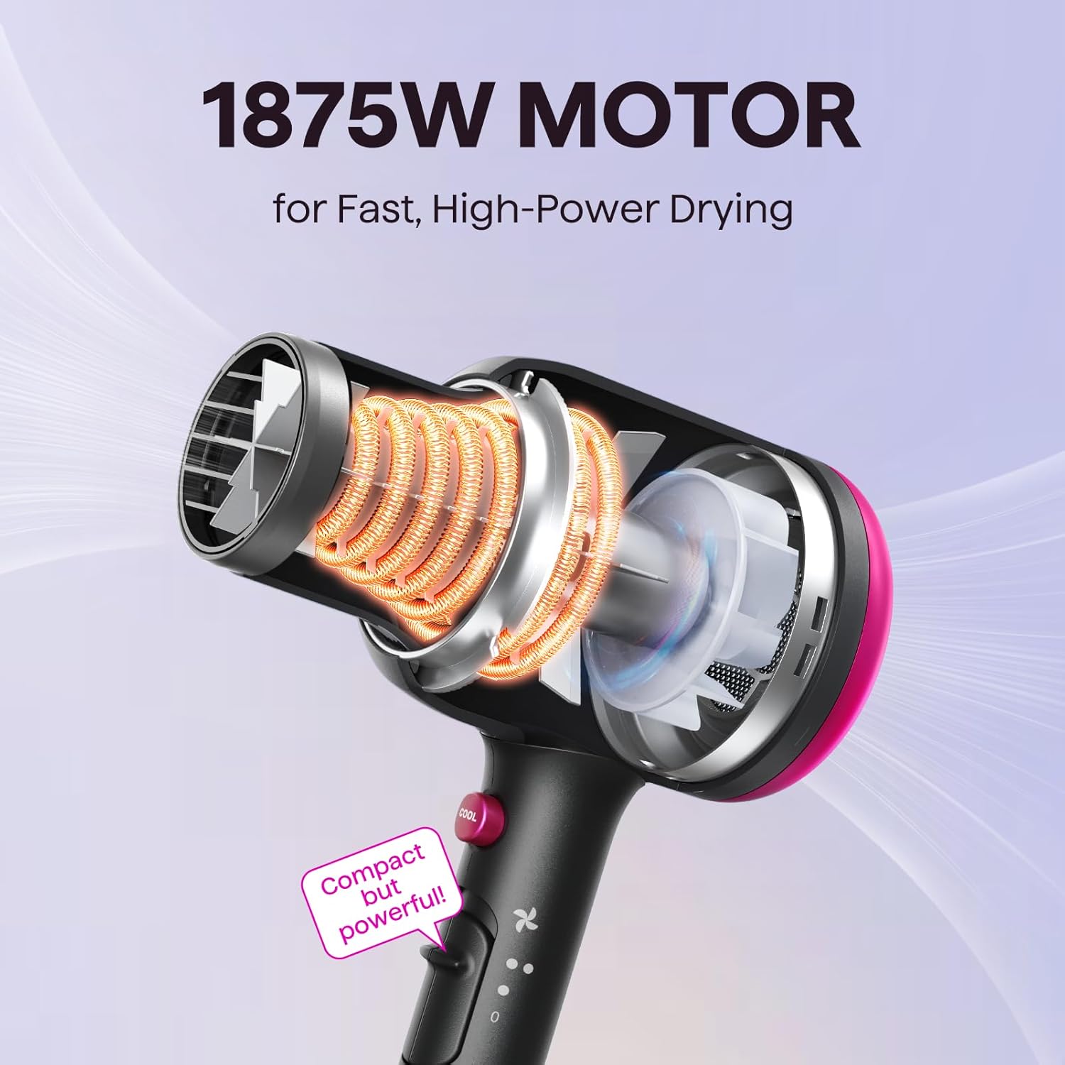 wavytalk Blown Away Ionic Hair Dryer with Diffuser for Curly Hair photo 3