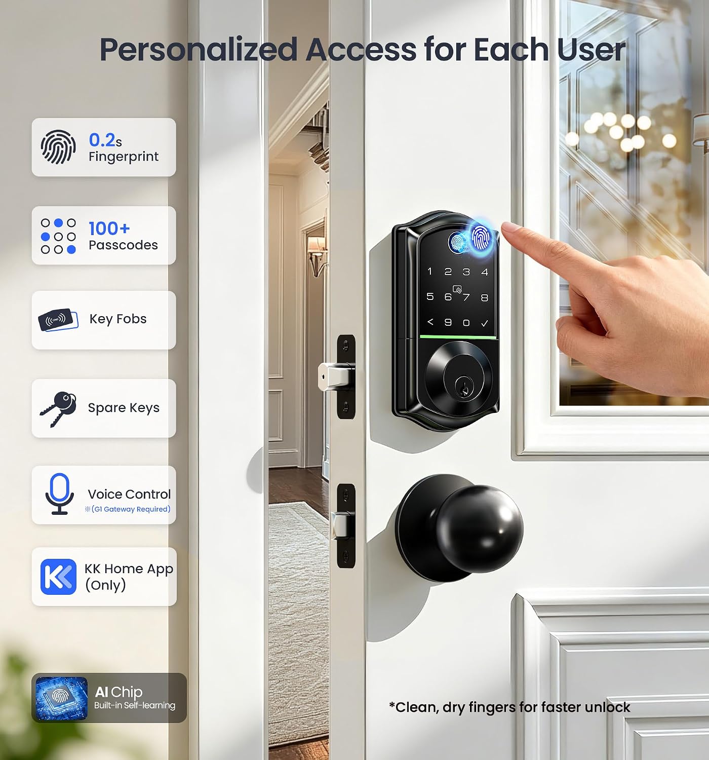 VEISE VE017 Fingerprint Smart Door Lock with App Control photo 3