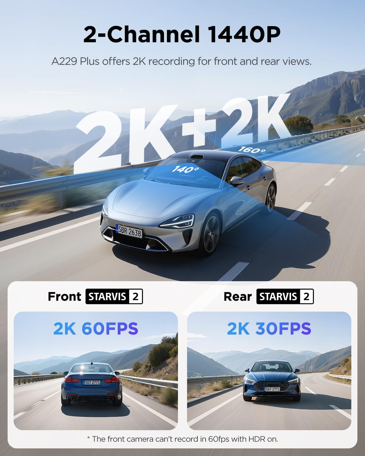 VIOFO A229 Plus Dash Cam Front and Rear photo 2