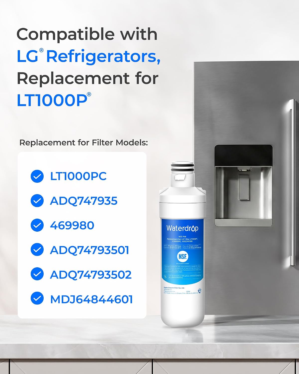 Waterdrop ADQ747935 Refrigerator Water Filter and Air Filter photo 2